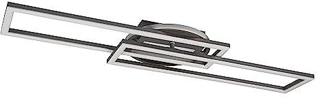 Reality Leuchten LED Deckenleuchte Twister R67183107, Metall Nickel matt, inkl. 30 Watt LED, Fernbedienung, Dimmer, Farbwechsel