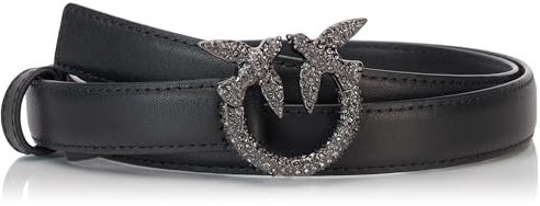 Pinko Love Berry H2 Belt Vit.Seta Fibbia Jewel Cintura, Z99B_Nero Limousine Block Color, S Donna