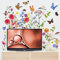 Timelesslong Wandtattoo Wandbilder Wohnzimmer Blumen Rosa Schmetterlinge Libelle Wandsticker Pflanzen Deko Tapete Groß Gräser Wandaufkleber Blume Wanddeko für Schlafzimmer Flur Büro Fensterbilder