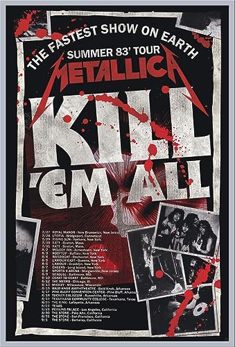 empireposter Metallica - Kill´em All 83 Tour - Heavy Metal, Hard Rock - Poster Druck 61x91,5 + Wechselrahmen, Shinsuke® Maxi Kunststoff Silber, Acryl-Scheibe