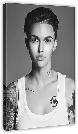 Ruby Rose Schauspielerin – Filmposter auf Leinwand, Poster, Wandkunst, Dekor, Bild, Gemälde für Wohnzimmer, Schlafzimmer, Dekoration, Rahmen-Stil, 20 x 30 cm