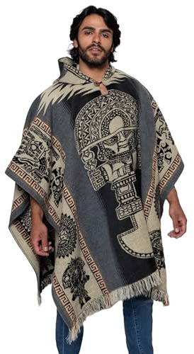 Alpaca Land, Handgefertigte Ponchos aus Ecuadorianischer Alpakawolle, Grau Ibarra, Einheitsgröße