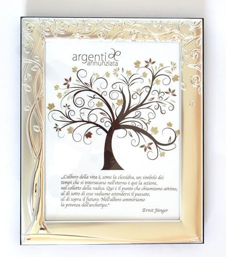 Cornice PORTAFOTO Argento PVD cm30x24 L'Albero della Vita Foto cm24x18 -> Tua in 48h