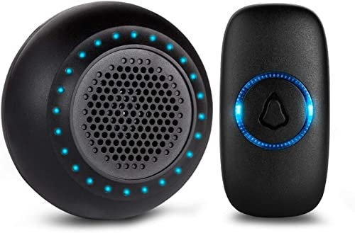 ARTSZY Wireless Doorbell, Small Puddle-style Doorbell, Can Run Under 1000 Feet, with 52, 5 Volume and Led Flash, Suitable for Home, Office, Shopping Mall and Warehouse