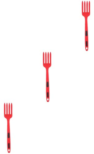 Alipis Tenedor Cocina 3 Piezas Tenedor De Cocina De Silicona Fideos Fetuccini Pasta De Espagueti Tenedores De Degustación Para Acampar No Rojo Titular De La Ensalada Fruta Gel De Sílice