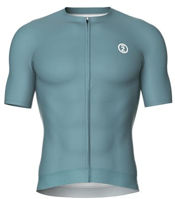 INBIKE Fahrradtrikot Herren Radtrikot Rennrad Trikot Fahrradbekleidung Summer Kurzarm mit 3 Taschen Men's Jesery Atmungsaktiv Elastisch UV-Protect Schnell Trocknend Blau,M