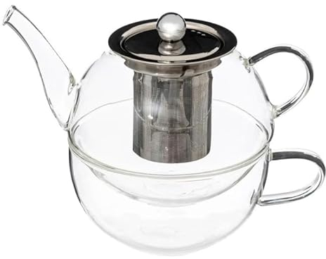 Secret de Gourmet - Théière Design en Verre Solitaire 19cm Transparent