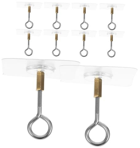 Gatuida 12pcs No Drill Ceiling Hooks Outdoor Adhesive Hooks for Plant Hanger Decor