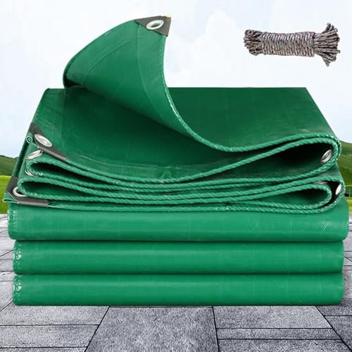 Bâche de Protection à Œillets 2.5 x 3.4 m Étanche, Résistante Aux UV, Indéchirable, sur Mesure Bache de Protection Exterieur pour Bois Housse de Protection, Vert