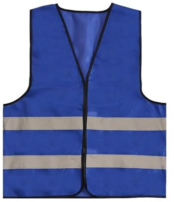 BrightGlow Warnwesten Auto Reflektierenden Streifen Weste Neongelb Sicherheitsweste Arbeitsweste Pannenweste Hohe Sichtbarkeit Fahrradweste Reflektierende Weste für Arbeiter Blau Einheitsgröße