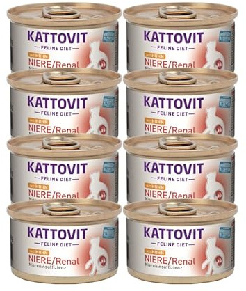 Kattovit Feline Diet Niere/Renal | Lamm & Huhn 8X 85g - einzeln oder im Bundle | für Katzen - zur Unterstützung der Nierenfunktion bei chronischer Niereninsuffizienz (85g, Huhn)