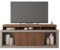 ACTUAL DIFFUSION Meuble TV 70 Pouces Wengé et Gris 2 Portes Coulissantes L. 180 H 74 P 39.5 cm