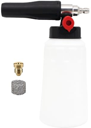 MATXREE Snow Foam Lance with 1/4 Quick Release Car Wash Wide Neck Foam Cannon Pot with Adjustable Nozzle, High Pressure Washer Soap Dispenser Bottle (1L)