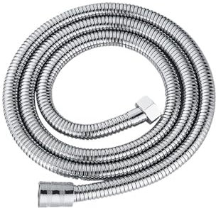 JIEYUZYUO 1.2/1.5/2.0M Bathroom Accessory Pipe Fitting Stainless Steel Explosion-Proof Double Lock Bath Tube Flexible Hose/200Cm/Od 14*Id 8Mm