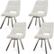 LEWE Esszimmerstühle drehbar 4er Set, Automatisch zurückkehrender Sitz, 180° Drehstuhl, Ergonomischer Polsterstuhl, armlos, Esszimmer Wohnzimmer Schlafzimmer, Kaschmir-Stoff - Beige