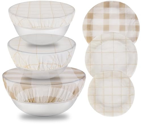 Reusable Bowl Covers for Bread Proofing - Beeswax Cotton Bowl Covers 8/10/12 Inch - Sourdough Rising Bread Cover - Elastic Cloth Fabric Bowl Covers