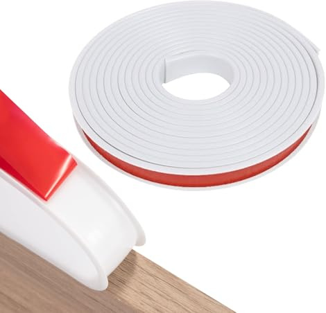 U Form Selbstklebend Möbelkantenband, 22mm x 5m Flexible TPE Abschlussleiste, Faltbarer Selbstklebend Kantenumleimer, Möbelkantenumleimer, für Möbelrestaurierung, Weiß