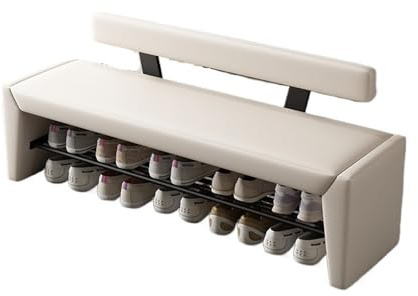 Eingangsbank mit Schuhaufbewahrung, Schuhbank mit Rückenlehne für den Eingang - Robuste Palette für Zuhause und Unternehmen Multifunktions-Schaufel für die Halle(Beige,100cm)