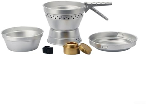 Camping-Kochgeschirr-Set, leichtes Aluminium-Kochgeschirr-Set, 8-teilig, tragbar, Topfpfanne, Outdoor-Kochherd, Picknick, Wandern, Rucksackreisen, Reisen, Küche