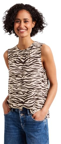 Street One Top mit Rundhals und Print Espresso Brown 34