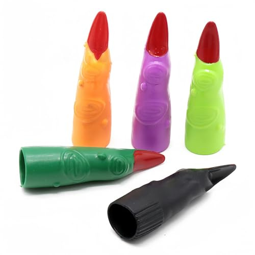 Halloween-Hexenfinger-Abdeckungen, gefälschte Monster-Nägel, Kunststoff, gruselige Fingernägel, Zombie-Hexe, Vampir- und Kostümzubehör für Cosplay-Party (zufällige Farbe), 20 Stück