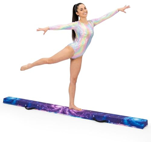 ARATERVIO Faltbarer Gymnastik Schwebebalken 235 cm – Trainingsbalken mit Massivholz Kern & Schaumstoffpolsterung, Rutschfester Balance Beam Turnbalken, Wettkampfgerät Turnen