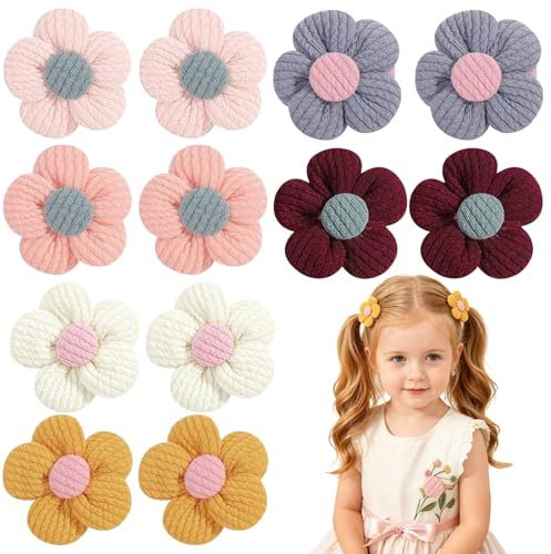 12er-Pack Baby Haarklammern, niedliche Blumen-Haarspangen für Mädchen, Kleinkinder und Babys, Haar-Accessoires in 6 Farben