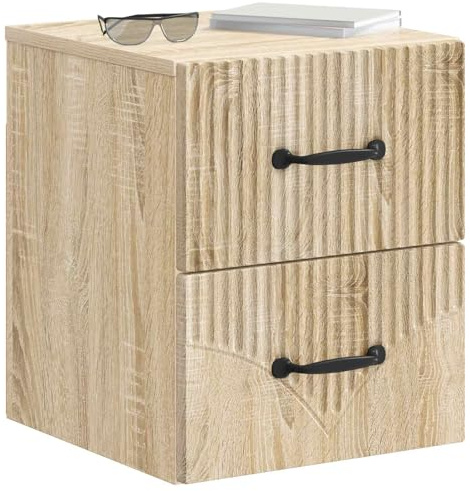vidaXL Wandmontierter Nachttisch Sonoma-Eiche 34,5 x 33 x 40 cm, Schlafzimmer Aufbewahrungslösungen, rechteckige Moderne Nachttische, Coole Möbel für kuschelige Ecken