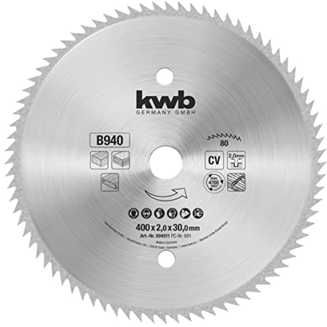 KWB Lama per Sega Circolare 400 x 30 mm, Made in Germany, Taglio Fine e Preciso, Adatta per Pannelli in Legno, Profilato e Tenero