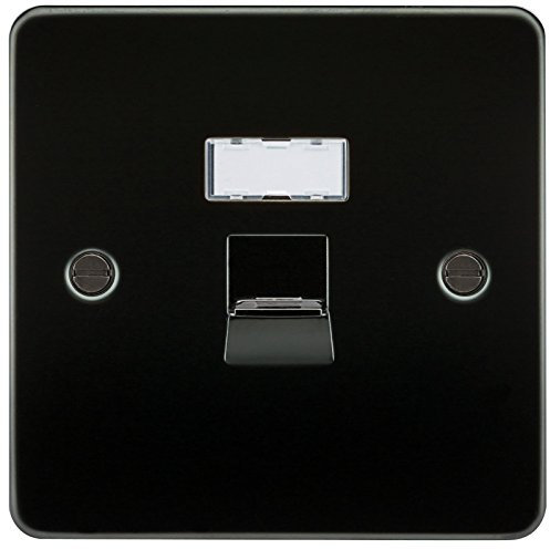 Knightsbridge FPRJ45GM FPAVRJ45GM Flat Plate Rj45 Network Outlet-Gunmetal, 230 V, Gun Metal