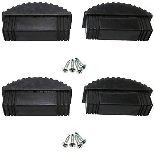 Henry's Ladders Replacement Rubber Feet (Two Pack Offer) - Fits most Box Section Extension & Step Ladders (includes screws)