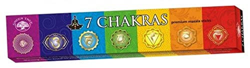 1 x Green Tree 7 CHAKRAS Premium Incense sticks (1 Pack of 12 sticks) 15g