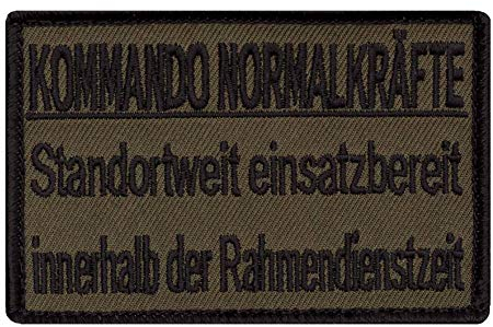 Café Viereck ® Bundeswehr Morale Patch Gestickt mit Klett - 9 cm x 6 cm - Kommando Normalkräfte