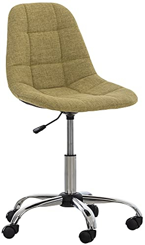 CLP Bürostuhl Emil I Höhenverstellbarer Drehstuhl Mit Stoffbezug Und Metallgestell In Chromoptik I Schreibtischstuhl Mit Gestepptem Sitz, Farbe:grün