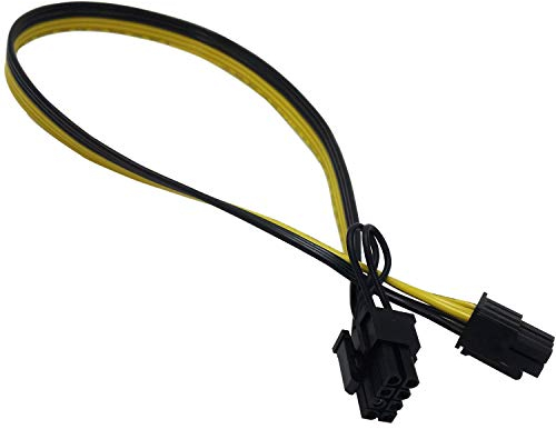 COMeap (2-Pack) 6 Pin male to 8 Pin (6+2) PCI Express Power Adapter Cable for CoolerMaster and Thermaltake Power Supply with 6 Pin Port 20-inch (51cm)