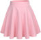 DRESSTELLS Gonna Corta Donna Minigonna Donna Versatile Pieghe Gonna da Plissettata Vita Elastica Gonna A-Line Rosa, Pink XL