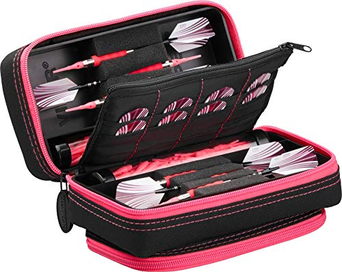 Casemaster Unisex-Erwachsene Plazma Pro Black with Pink Trim Dart Case and Phone Pocket Etui, Rosafarbener Rand