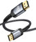 JSAUX Cable DisplayPort 8K, DP1.4, cable DP 2m (8K@60Hz, 4K@240 Hz, 2K@144Hz), trenzado de nailon de alta velocidad Compatible con portátiles, PC, TV, proyectores, monitores de juegos, gris