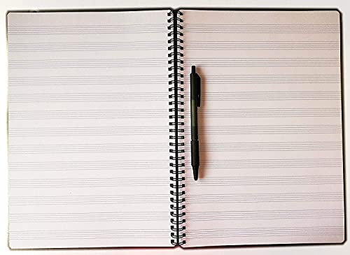 Cahier de musique à rayures pentagramme avec spirale métallique bloc partition (A4-21 x 30)