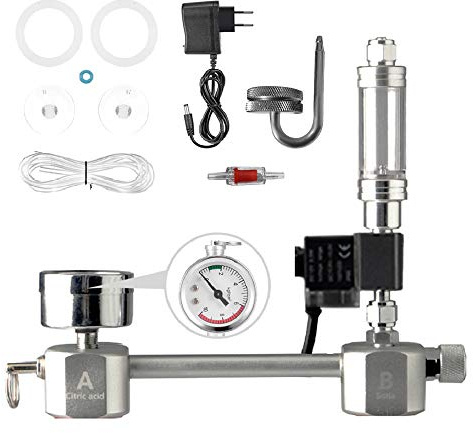 Hylotele Acuario DIY Kit de Sistema de generador de CO2 Sistema de generador de CO2 con válvula solenoide Difusor de Burbujas Kit de Reactor de dióxido de Carbono para Plantas Acuario Carbono del sis