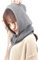 Yekeyi Winterhaube, gestrickt, aus Kaschmir, Skimaske, Outdoor-Mütze, für Damen, hellgrau, One size