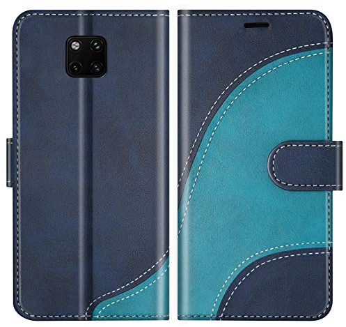 BoxTii Cover per Huawei Mate 20 PRO, Custodia in PU Pelle Portafoglio per Huawei Mate 20 PRO, Magnetica Cover a Libro con Slot per Schede, Blu