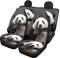 Dolyues Autositzbezüge, 3D-Tier-Panda-Druck, komplettes Set, passend für Auto, LKW, SUV, universeller Schutz für Vorder- und Rückenlehne, 4-teiliges Set