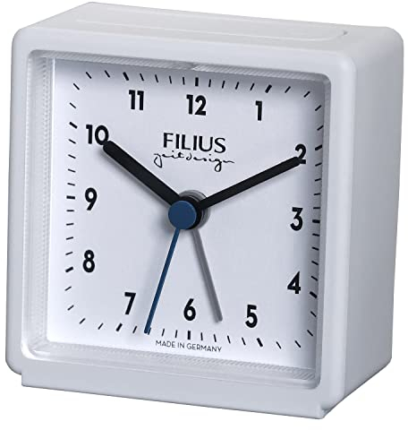 Filius 0540-0 Wecker Quarz Kleinformat 6,5 x 6,5 cm Weiß