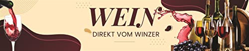 Banner 2,5 m 'WEIN direkt vom Winzer' XXL Werbung PVC-Plane mit Ösen zum Aufhängen