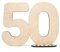 HAGEFOL Gästebuch Holz Deko Schild Zahl 50 - zum selbst beschriften als Geschenk mit Ständer und Geburtstagskerzenhalter - für 50 Geburtstag Deko, 50 Jahre Jubiläum oder Hochzeit