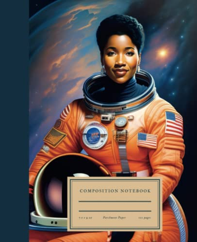 Composition Notebook Squared - Mae C. Jemison - The First African-American Female Astronaut - grid paper notebook for math, science, art and engineering female students