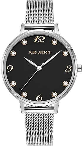 Julie Julsen JJW1011SME-S Uhr Damenuhr Edelstahl Metall 3 bar Analog Silber