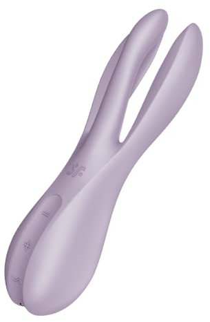 Satisfyer Threesome 2 Auflege-Vibrator | 12 Vibro-Modi | 3 Motoren für Klitoris & Schamlippen Stimulation | Wasserdicht (IPX7) | Sex-Spielzeug Dildo für Damen in flieder