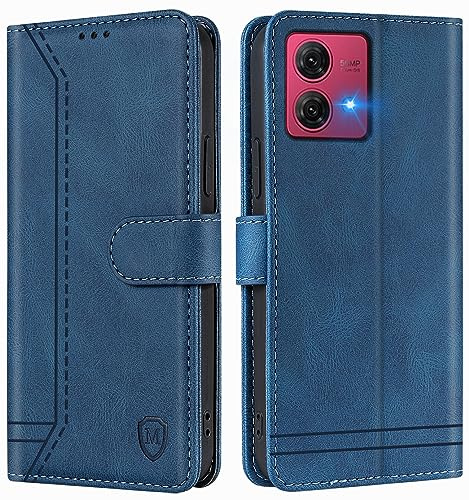 GoodcAcy Kompatibel mit Motorola Moto G84 Hülle Handyhülle Leder Klappbar Schutzhülle Tasche Wallet Brieftasche Cover Flip Case für Motorola Moto G84 Klapphülle Blau